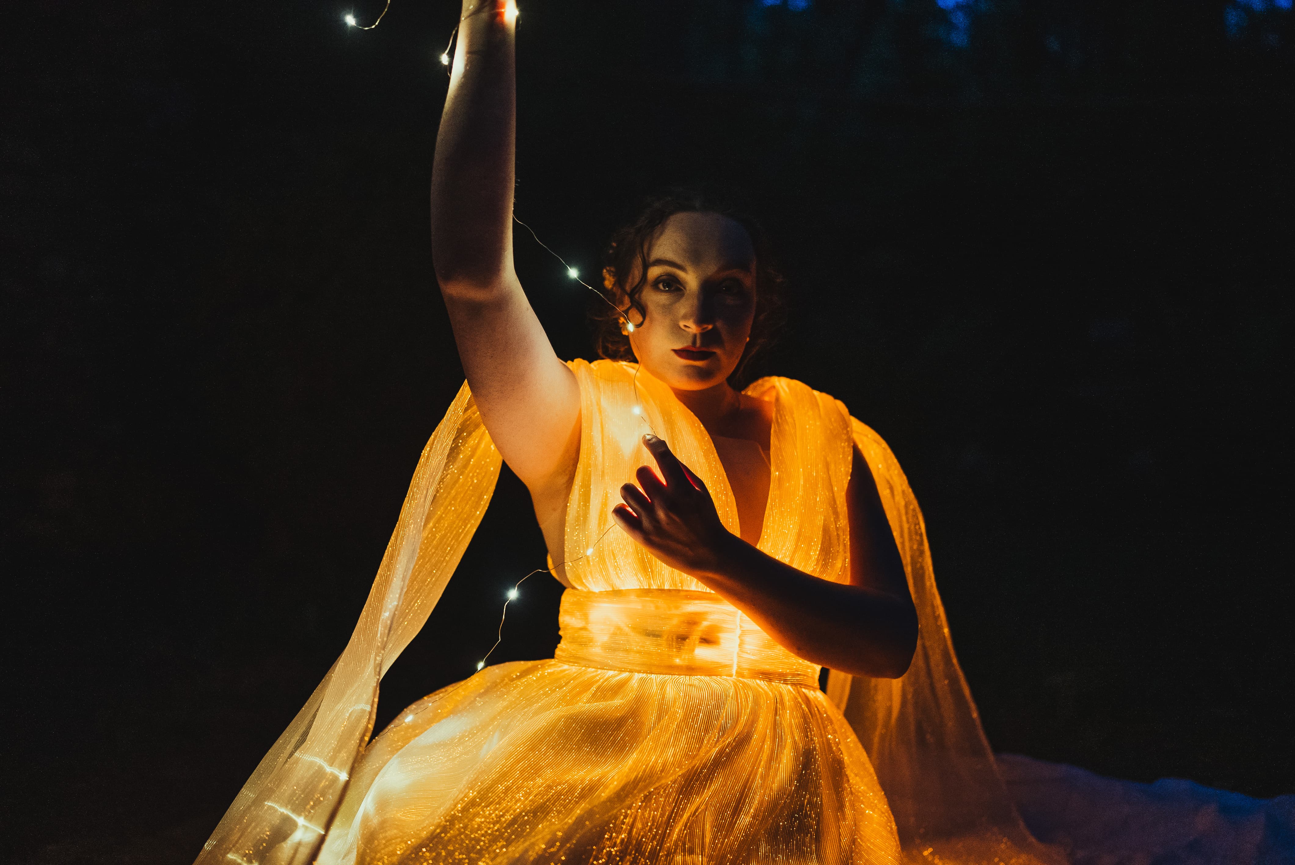 Fiber Optic Dress illuminated