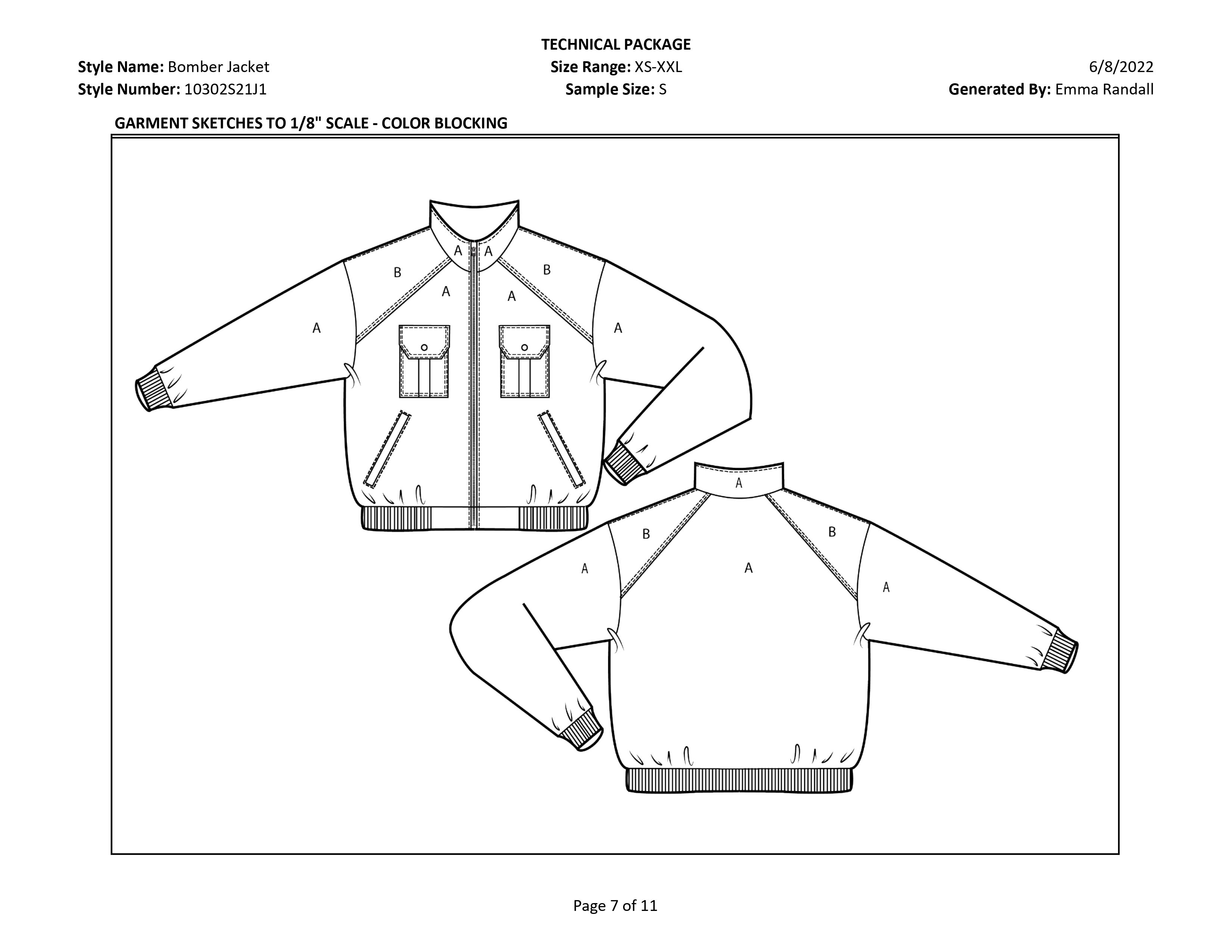 Bomber Jacket tech pack page 7