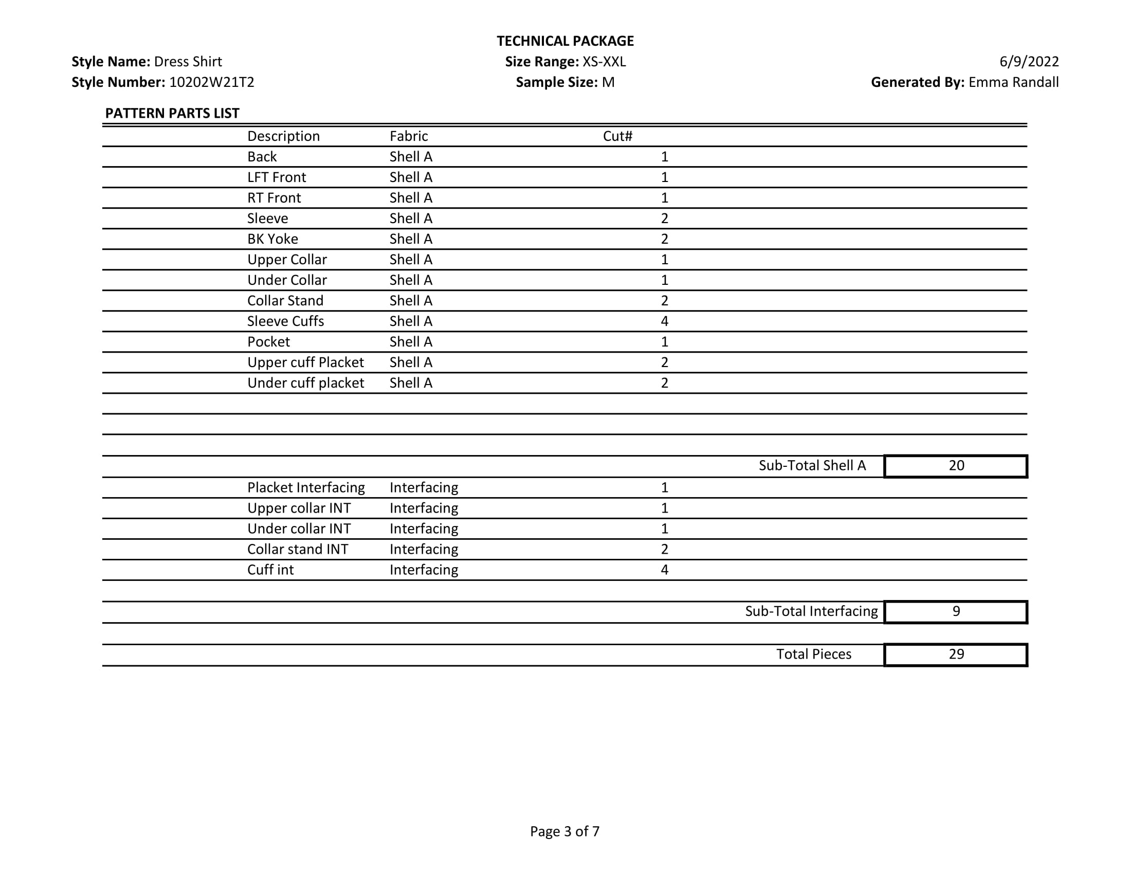 Dress shirt tech pack page 3