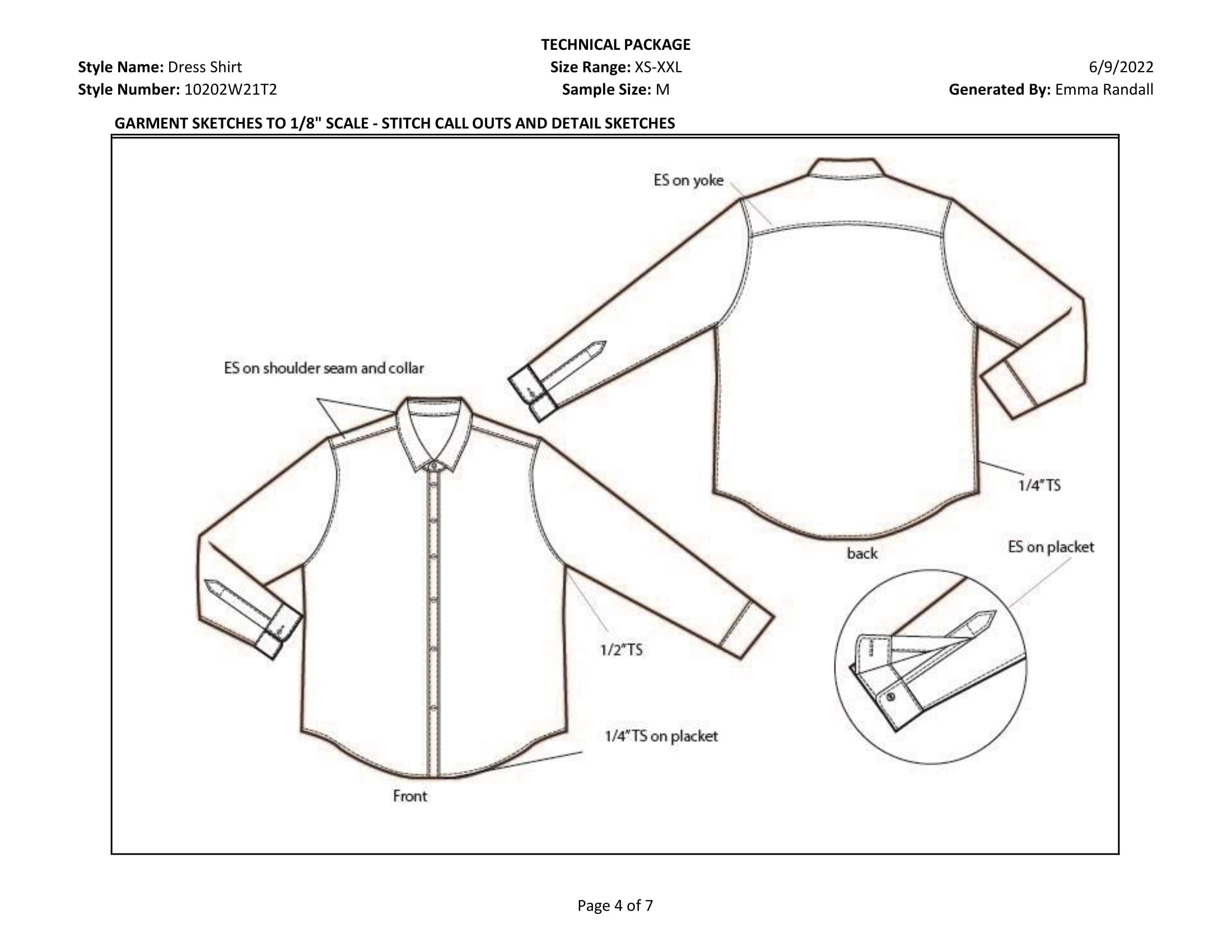 Dress shirt tech pack page 4