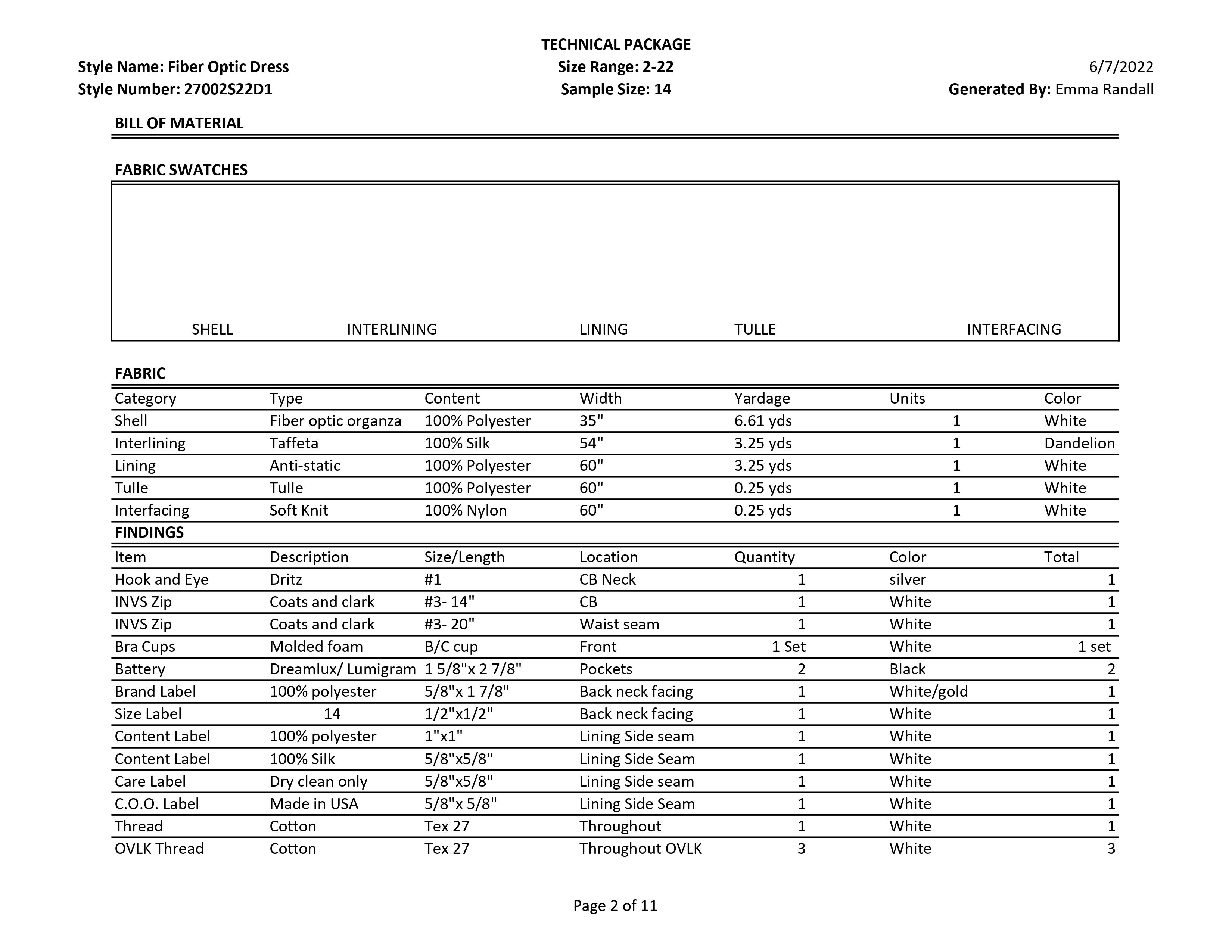 Fiber Optic Dress tech pack page 2